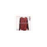 New Arrival Cotton Poplin Long Sleeve Red Leopard Printed Shirts for Ladies thumbnail-1
