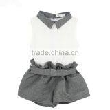 Bulk Wholesale Kids Clothes in China Sleeveless Tops and Shorts 2 Piece Sets thumbnail-1
