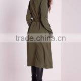 Hot Sale European Style Women Khaki Military Trench Coat thumbnail-4