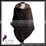 CX-B-M-96 China Supplier Ladies Latest Cape Poncho Fashion Mink Kintted Fur Shawl thumbnail-3
