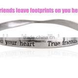 Wholesale Best Friend Bangle Gold Plated Custom Saying Message Bangle Twisting Bangles and Bracelets thumbnail-3