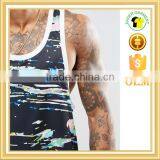 New Fashion Stringer Singlet Dry Fit Gym Tank Top With Curved Hem thumbnail-3