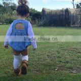 New 2017 Spring Autumn Long Sleeve Baby Girl Cotton Linen Gray Rompers thumbnail-5