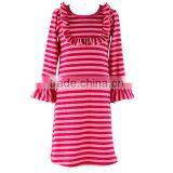 2017 Smocked Children Clothing Wholesale Girl Dresses Cotton Ruffle Bib Long Sleeve Dresses thumbnail-5