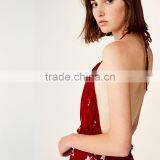 WOMEN Sexy Bare Back and Deep V-neck Tied Straps Jumpssuit thumbnail-5