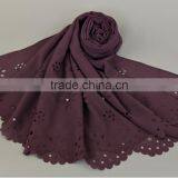 Pearl Chiffon Scarf New Bubble Towel Muslim Pearl Cut Flower Scarf Popular Scarf Selling thumbnail-1
