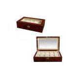 Mahogany 10PC. Wooden Watch Box Case thumbnail-1