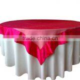 Fushia Satin Overlay and Satin Table Cover for Wedding Good Market Satin Table Cover