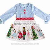 Printed With a Beautiful Pattern With the Girl's Dream of the Same Beautiful and Generous Cotton Princess Christmas Dress thumbnail-2