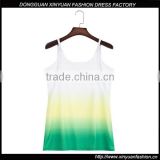 Latest Women Custom Design Gradient Color Fabric For Tank Top Ladies Spaghetti Strap Tank Tops Wholesale Clothing