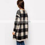 New Arrival Checked Woolen Sweater Designs for Ladies Open Chest Sweater thumbnail-3