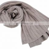 CASHMERE SHAWL IN CABLE KNIT /PASHMINA WOOL IN CABLE KNIT