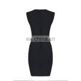 Latest Dresses Design Women Sexy Sleeveless Deep-V Black Short Tight Mini Dress Club Party Dress thumbnail-3