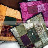 Sequins Patches Cushion Cover,Khambria Cushion Cover thumbnail-5