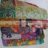 Vintage Kantha Quilt Reversible Throw Gudri Wholesale Handmade Indian Lot 2 Pcs thumbnail-1
