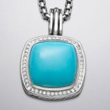 Sterling Silver 925 17mm Turquoise Albion Pendant Enhancer