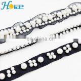 New Arrival Ribbon Trimming Decorative Lace Trim With Pearls for Garment thumbnail-5