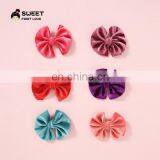 New Children's Hair Accessories Soft Velvet Baby Hairpin 21 Color Fan-shaped Bow Princess Hairpin thumbnail-2