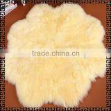 100% Australian Sheepskin Rug/ Sheepskin Rug Colored/Long Hair Sheepskin Rug with Flower Shaped