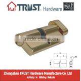 80PB-BK-T01:Trust 80mm Euro Profile Brass Bath room lock Cylinder