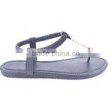 Trendy Flip Flop Style Stylish Strap Pailleter Flat Sandals for Women With Elastic Ankle Loop thumbnail-2