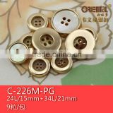 The top fahsion real shell 4-holes combined coat button