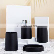 High Quality 4-Pieces Matte Black Plastic Bathroom Accessories thumbnail-2