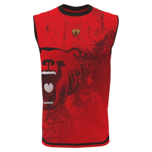 2022 Custom Red and Black Sleeveless T-shirts With Black Round Neck thumbnail-1