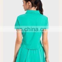 Plus Size Cool Fabric Quick Dry Polo Shirt And 2-In-1 Mini Skirt Golf Tennis Sports Suit Set Outdoor Fitness Clothes Yoga Outfit thumbnail-2