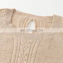 Latest Custom Knitted 100% Cashmere Sweater Casual Crew Neck O-Neck Pullover With Solid Pattern Winter Season Essentials thumbnail-3