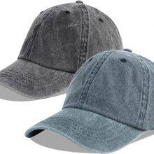 Baseball Cap 100% Cotton Fits Men Women Washed Denim Adjustable Dad Hat