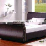 Brown Leather Bed 809 thumbnail-1
