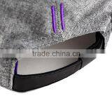 Grey Trucker Hats for Men With Black Leather Curved Visor thumbnail-6