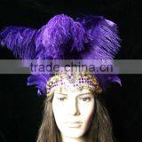 Wholesale Purple Feather Headdress Indian Hairbands Headdress thumbnail-3