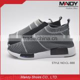 2016 Hot selling fashion flyknit fabric running shoes no laces