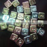 16MM Square Polyhedron D6 ABS Plating Silvery,coppery,golden Dice , 4.4g/pcs Electroplate Dice Surface Coating thumbnail-1