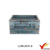 Stained Blue French Custom Decorative Wooden Crates