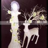 Wedding Celebration Deocration Decorative White Iron Christmas Deer & Flowers Beautiful Flower Decoration for Wedding thumbnail-2