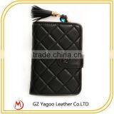 Plaid Thread Women Pure Leather Wallet With Photo Pocket thumbnail-3