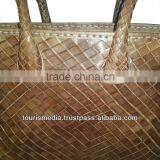 Handmade Braided Leather Handbag Moroccan Dark Tan Leather Handbag thumbnail-2