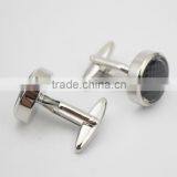 Round Black Carbon Fiber Inlay Cufflinks Carbon Fiber Mens Cufflinks thumbnail-5