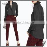 V Neck Long Sleeve Fashion Ladies Women Tops