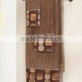 100 Percent Chocolate Bronze Brown Geometric Circle Square Bath Towel