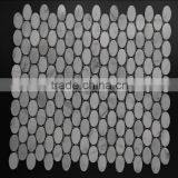 Oval Carrara White Marble Polished Mosaic thumbnail-1