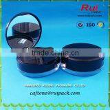 Mini Cute Compact Powder Cases With Mirror, Double Layer Fashion Black Empty Cosmetic Makeup Compact Powder Case thumbnail-1