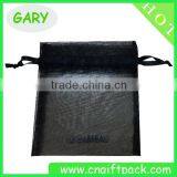 Custom Printed Black Organza Bag With Gold Logo Ribbon thumbnail-2