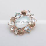 New Fashion Women Natural Stone Brooch Pins With Crystal Brooches Pendant thumbnail-4