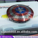 Avengers America Captain Power Banks 6800mAh Dual USB Stainless Steel Mobile Chargers Universal for IPhone5S 6 Android Phones thumbnail-2