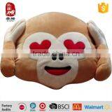 Manufacturer Custom Stuffed Soft Monkey Emoticon Plush Emoji Pillow thumbnail-1