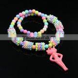 Multicolor DIY Children Acrylic Plastic Round Bead Necklace Bracelet Jewelry Set thumbnail-4